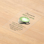 Elegant Koffiethema Perfect Matcha Vrijgezellenfee Acryl Uitnodigingen (Laagn)