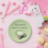 Elegant Koffiethema Perfect Matcha Vrijgezellenfee Papieren Bordje (Feest)