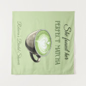 Elegant Koffiethema Perfect Matcha Vrijgezellenfee Wandkleed (Voorkant (horizontaal))