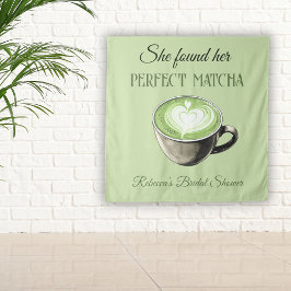 Elegant Koffiethema Perfect Matcha Vrijgezellenfee Wandkleed