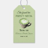 Elegant koffiethema perfecte matcha bruidsdouche cadeaulabel (Voorkant)