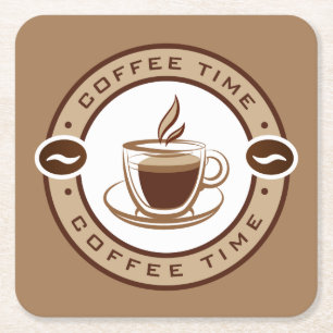 Elegant koffietijd kartonnen onderzetters