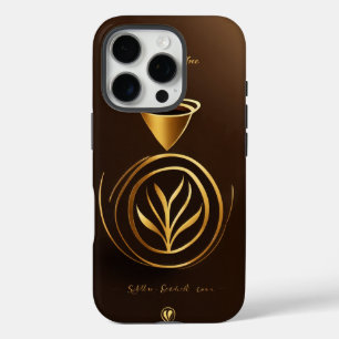 Elegant koffiezaad Logo - Golden Accent Design iPhone 16 Pro Hoesje
