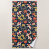 Elegant Koi Fish and Lotus Pattern Strandlaken (Voorkant)