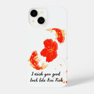 Elegant Koi Fish and Red flower&golden| Jpanese iPhone 14 Hoesje