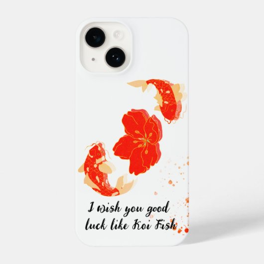 Elegant Koi Fish and Red flower&golden| Jpanese iPhone Hoesje (Achterkant)