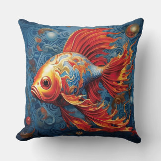 Elegant Koi Fish Blauw/Oranje accentkussen Kussen