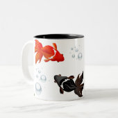 Elegant Koi Fish Zen Design – Vreedzaam Japans A Tweekleurige Koffiemok (Voorkant links)