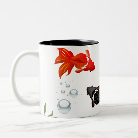 Elegant Koi Fish Zen Design – Vreedzaam Japans A Tweekleurige Koffiemok (Links)