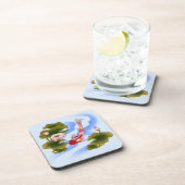 Elegant koikarper in lotusvijver bier onderzetter (Rechterzijde)