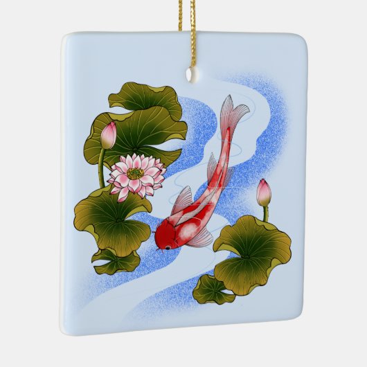 Elegant koikarper in lotusvijver keramisch ornament (Rechts)