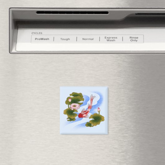 Elegant koikarper in lotusvijver magneet (Insitu (Vaatwasser))