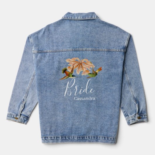 Elegant kolibrie Waterverf bruiloft Denim Jacket (Achterkant)