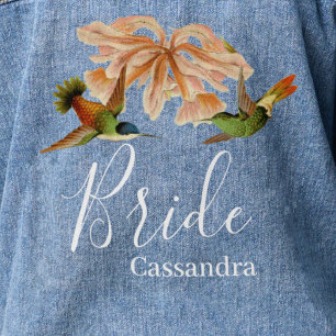 Elegant kolibrie Waterverf bruiloft Denim Jacket