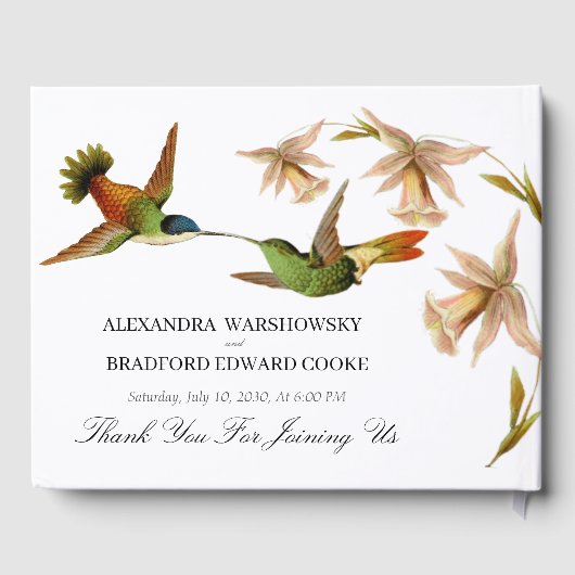 Elegant kolibrie Waterverf bruiloft Gastenboek (Achterkant)