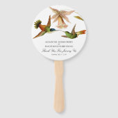 Elegant  kolibrie Waterverf bruiloft Handwaaier (Achterkant)