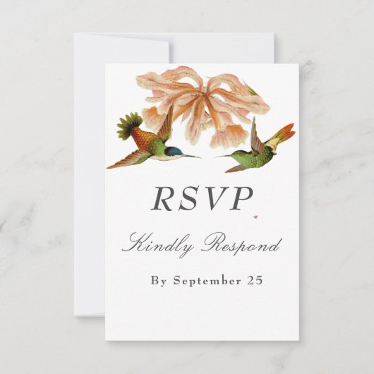Elegant  kolibrie Waterverf bruiloft RSVP Kaartje (Voorkant)