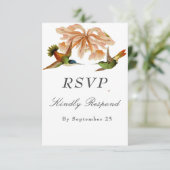 Elegant  kolibrie Waterverf bruiloft RSVP Kaartje (Staand voorkant)