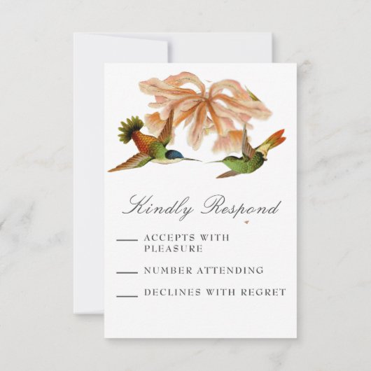 Elegant  kolibrie Waterverf bruiloft RSVP Kaartje (Achterkant)