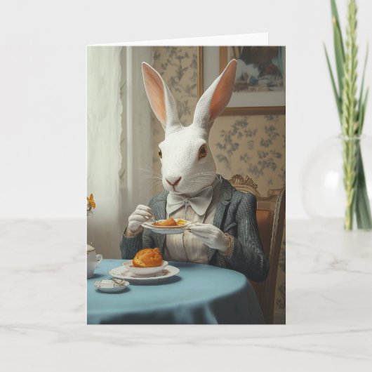 Elegant konijn bij Tea Time (Voorkant)