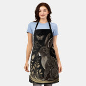 Elegant konijn in zwart en beige schort (Gedragen)
