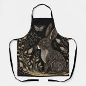 Elegant konijn in zwart en beige schort (Voorkant)