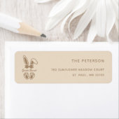 Elegant Konijn Licht Beige Geslacht Reveal Etiket (Insitu)