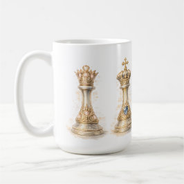 Elegant Koning Koningin Koppel Cadeau Gouden Schak Koffiemok