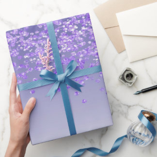 Elegant Konings Paars Glitter Ombre Cascaderend Cadeaupapier