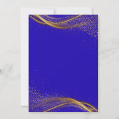 Elegant Koningsblauw & Goud Indisch Bruiloft Kaart (Achterkant)