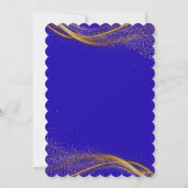 Elegant Koningsblauw & Goud Indisch Bruiloft Kaart (Achterkant)