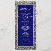 Elegant Koningsblauw Huwelijksprogramma Programmakaart (Voorkant)