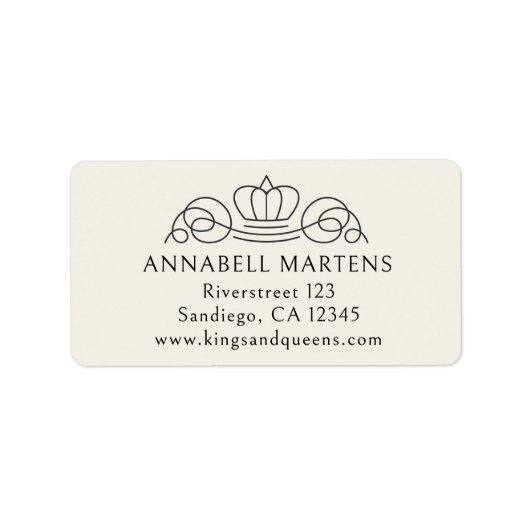 Elegant, koninklijk, beige etiket (Voorkant)