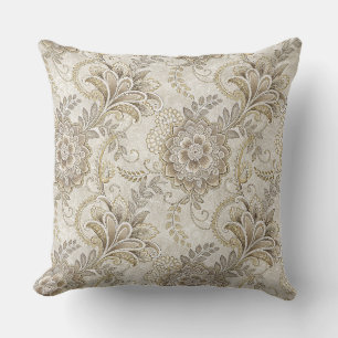 Elegant Koninklijk Bloemmotief Paisley Ontwerp Kun Kussen
