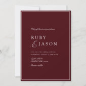 Elegant Koninklijk Burgundy & Witte Scriptuur Brui Kaart (Voorkant)