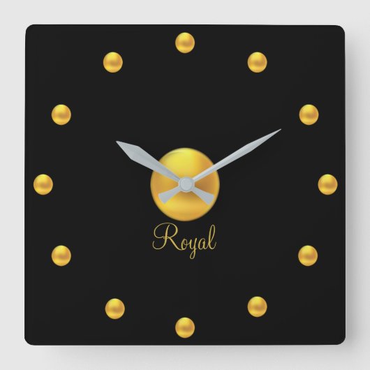 Elegant Koninklijk Goud Vierkante Klok (Voorkant)
