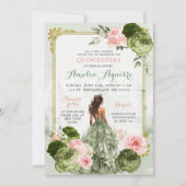 Elegant Koninklijk Kasteel Blush Roze Sage Groen 1 Kaart (Voorkant)