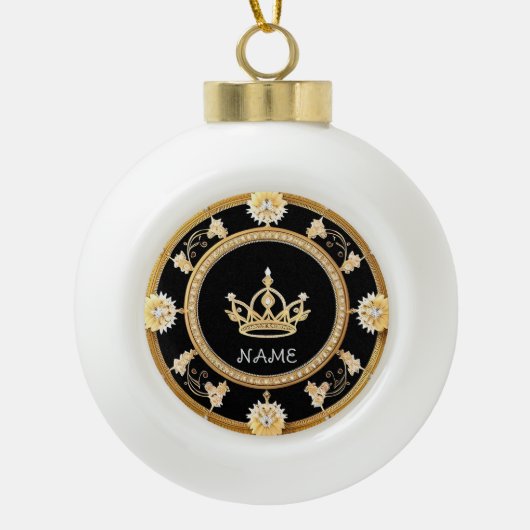 Elegant  Koninklijk Kroonsymbool Keramische Bal Ornament (Voorkant)