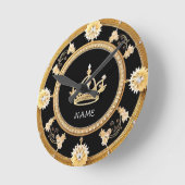 Elegant  Koninklijk Kroonsymbool Ronde Klok (Hoek)