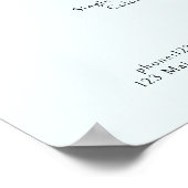 Elegant, koninklijk, lichtblauw prijslijst poster (Hoek)