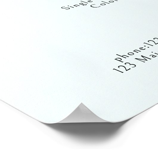 Elegant, koninklijk, lichtblauw prijslijst poster (Hoek)