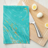 Elegant koninklijk luxe marmer goud blauw ontwerp theedoek (Quarter Fold)