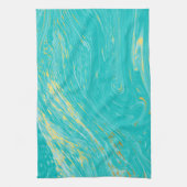 Elegant koninklijk luxe marmer goud blauw ontwerp theedoek (Verticaal)