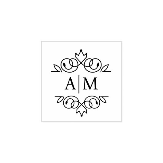 Elegant, koninklijk, monogram rubberstempel (Afrduk)
