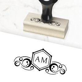 Elegant, koninklijk, monogram rubberstempel
