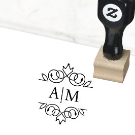 Elegant, koninklijk, monogram rubberstempel