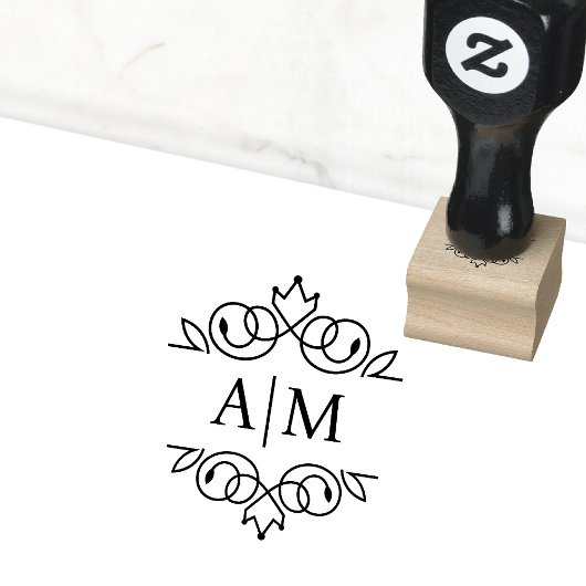 Elegant, koninklijk, monogram rubberstempel
