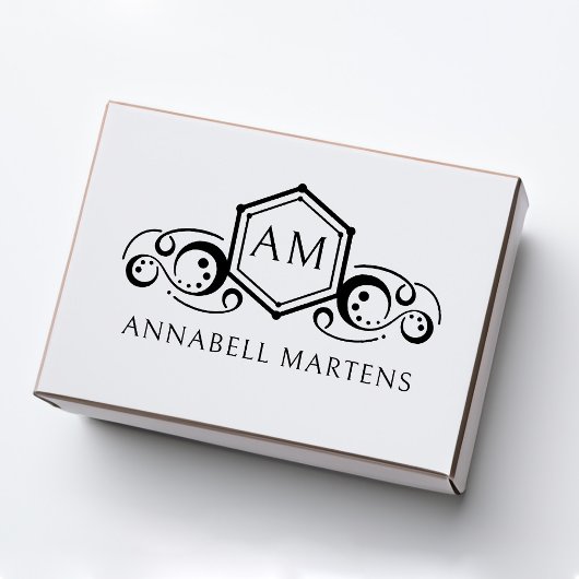 Elegant, koninklijk, monogram rubberstempel