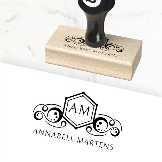 Elegant, koninklijk, monogram rubberstempel