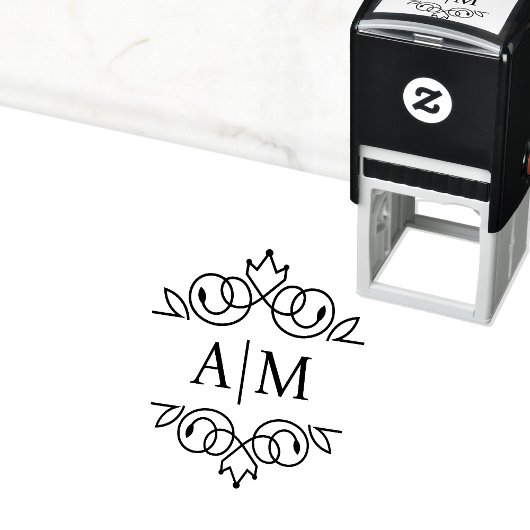 Elegant, koninklijk, monogram zelfinktende stempel